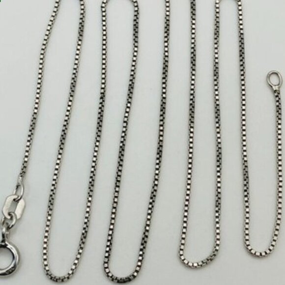 Sterling Silver Stick Figure Pendant Necklace on a Sterling Box Chain - Picture 11 of 14